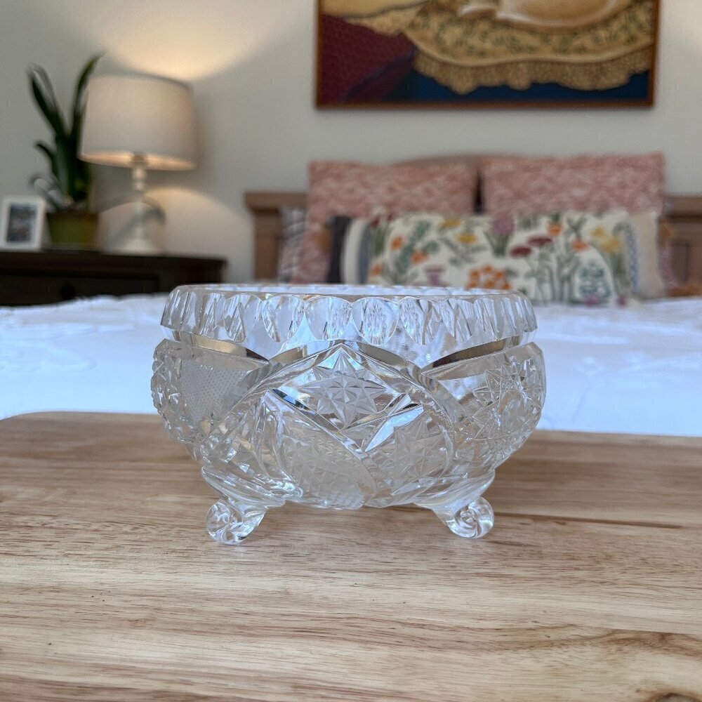 Crystal Fruit Bowl by A. Jabtonski, 1980s